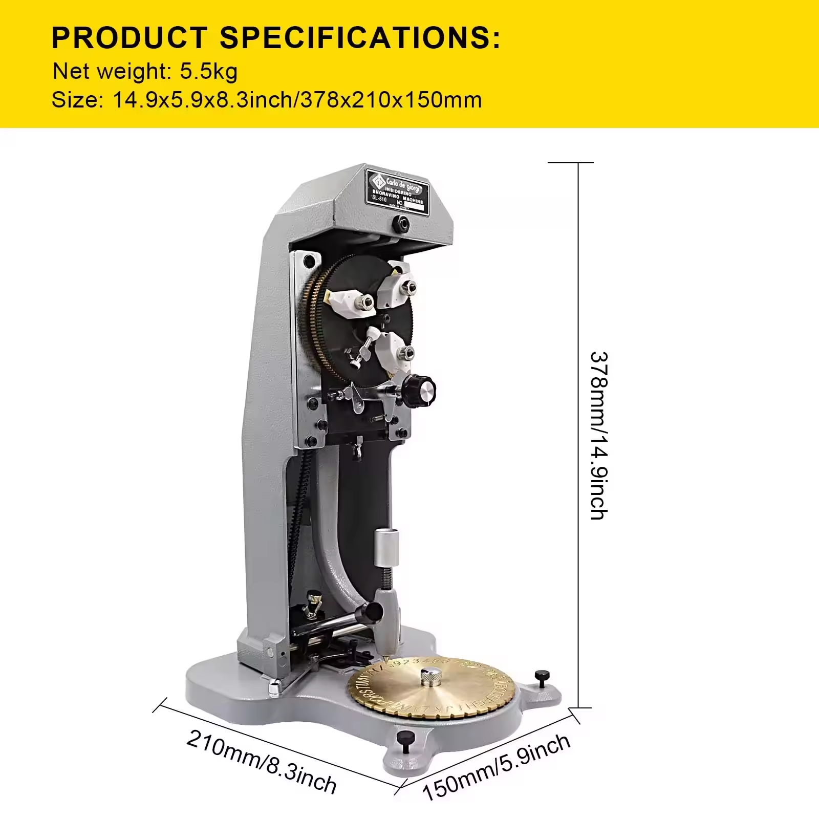 Jewelry Inside Ring Engraver Machine Dual-Sided 26 Alphabet & 9 Number Disc Gold/Silver/Platinum Rings 
